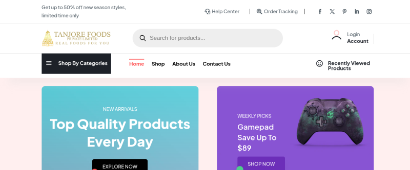 Tanjore Foods — Heritage Rice eCommerce & ERP
